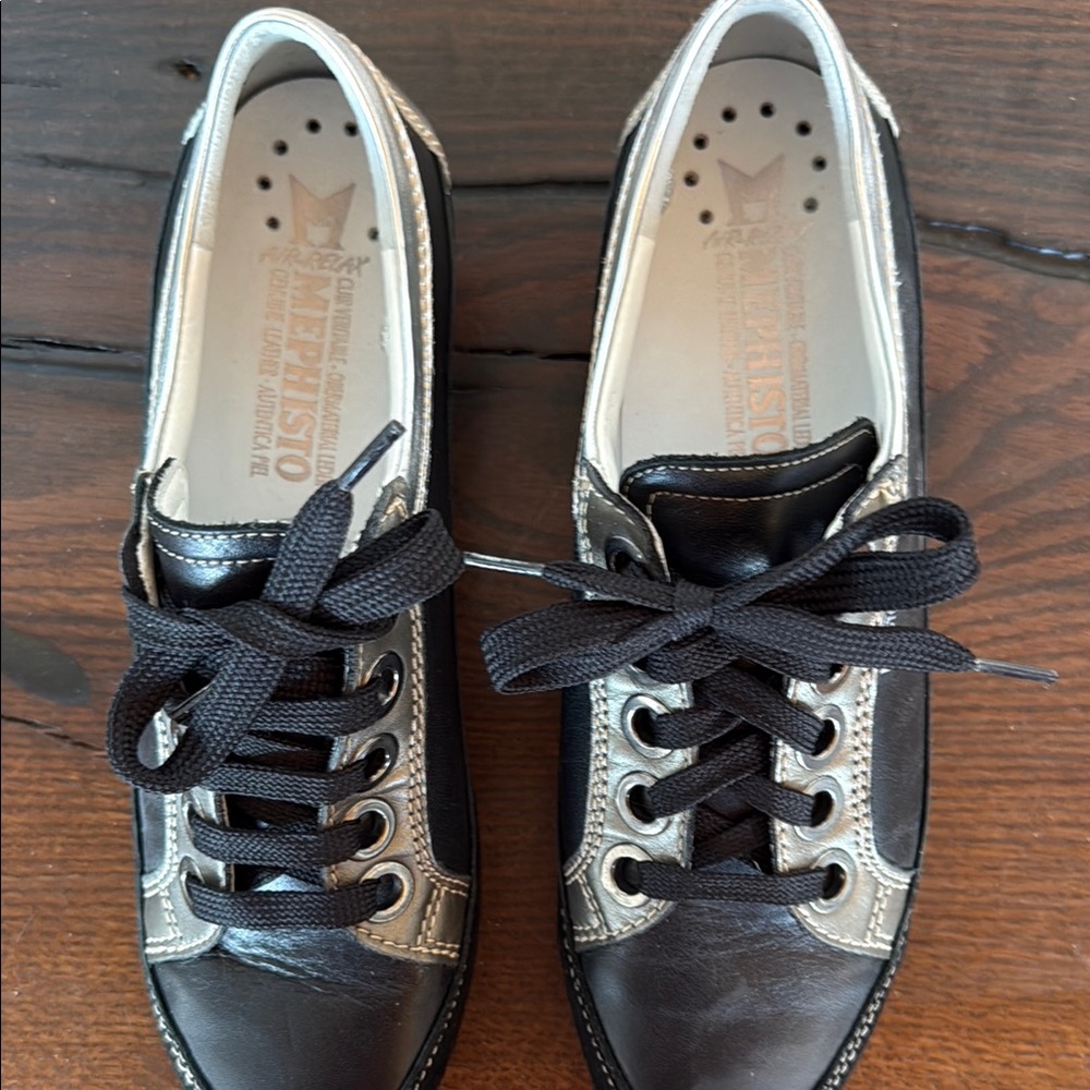 Mephisto Women's Black Leather Sneakers